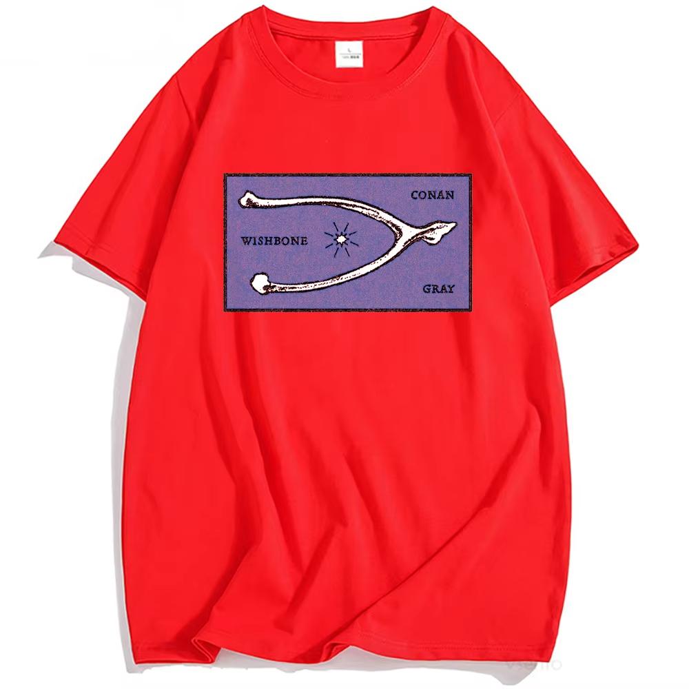 Wishbone Conan Gray T-shirt Summer Casual 2026 Album Tshirts Cotton Short Sleeve Unisex Streetwear Oversized Tshirt Short Sleeve Casual Clothing