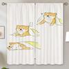 Shiba Inu Living Room Curtains for Living Room 2 Elegant Pieces Tulle In Kitchen Curtain Blackout Curtain 100% Partition Shades