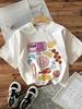 Women Graphic Top Seafood Fruit Pattern Print T Shirt Casual Short Sleeved T Shirt Vintage Female Clothing Graphic T Shirts Y2K Top