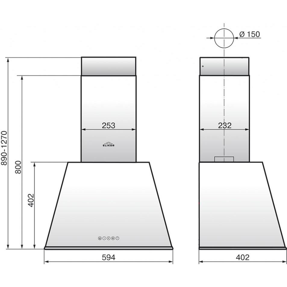 

Вытяжка Кухонная Elikor Gamma 60p-650-e3d Кремовый бронза