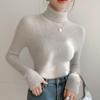 Women's Slimming Seamless High Neck Cashmere Sweater - 35% Cashmere, Perfect for Autumn/Winter
