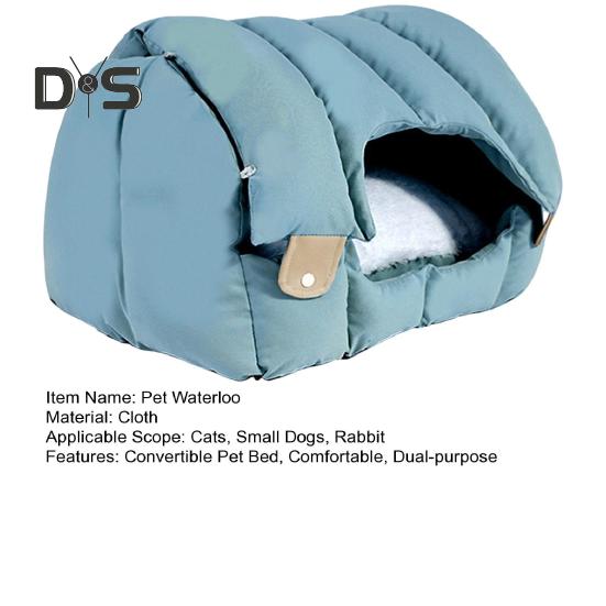 Pet Sofa Dual-Purpose Cat Bed Adjustable Shape Pet House Tent with Washable Removable Cushion for Cats Small Dogs Rabbit