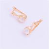 Exquisite Russian Purple Gold Zircon Round Zircon Earrings Rose Gold Colored Gold Fresh And Sweet Temperament Earrings