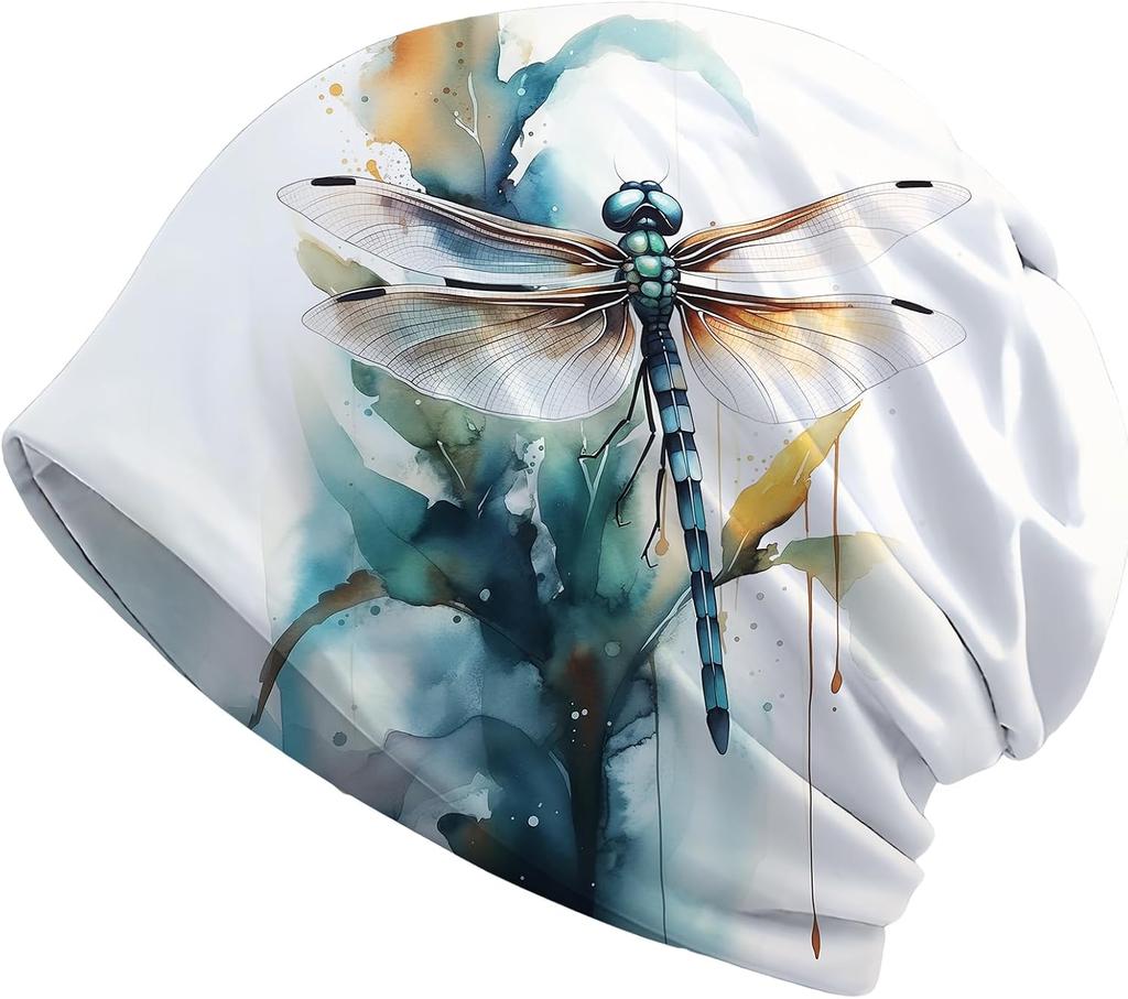 Dragonfly Unisexdala Beanie Chemo Hat Cancer Headwear Skull Hat Knitted Hat Scarf Nightcap Skull Cap for Women Unisex