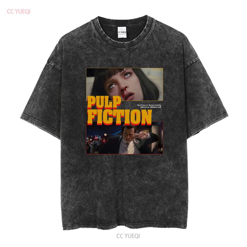 Pulp Fiction Movie T Shirt Vintage Retro for Quentin Tarantino Fans Washed Oversized Birthday Long or Short Sleeves Vintage