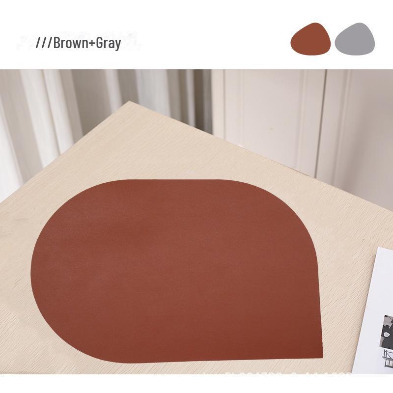 

Двухцветные кожаные салфетки в скандинавском стиле: Водонепроницаемый, маслостойкий, устойчивый к ожогам и теплоизолирующий. Standard коричневый/серый