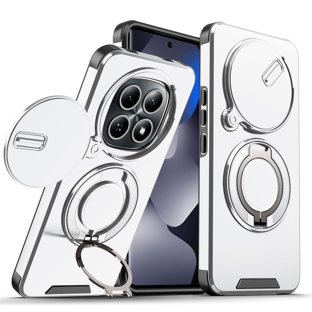 Magnetic Metal Ring Stand Armor Case For Xiaomi Redmi Note 15 Pro 4G 14Pro Plus 5G Slide Push Window Lens Protection Phone Cover