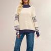 Autumn Winter Women Mock Neck Knitted Sweater Fashion Patchwork Knit Pullovers