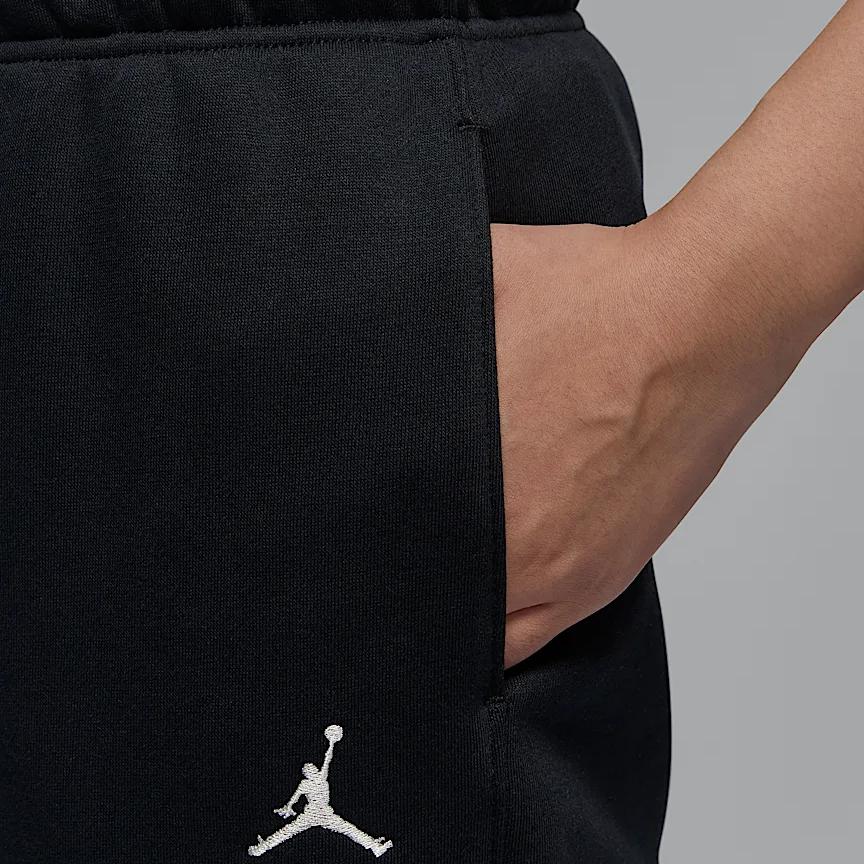 Jordan Brooklyn Fleece FW24 Logo Comfortable Soft Fleece Knit Sweatpants Women Bottoms Black Sail-White HJ0209-010