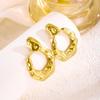 Fashionable Irregular Titanium Steel Stud Earrings: French-Inspired Cool Style for Women