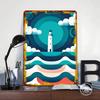 Lighthouse By the Sea Tinplate Poster Customized Wall Art Vintage Retro Metal Signs for Living Room Decorations Wand Deko Decor