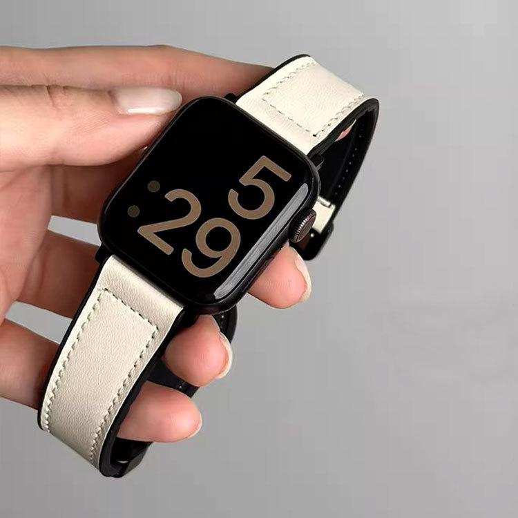 Compatible Crazy Horse Pattern Silicone Magnetic Buckle Strap for Apple Watch Series 11, Huawei Fit34, and Xiaomi Smart Band 89.