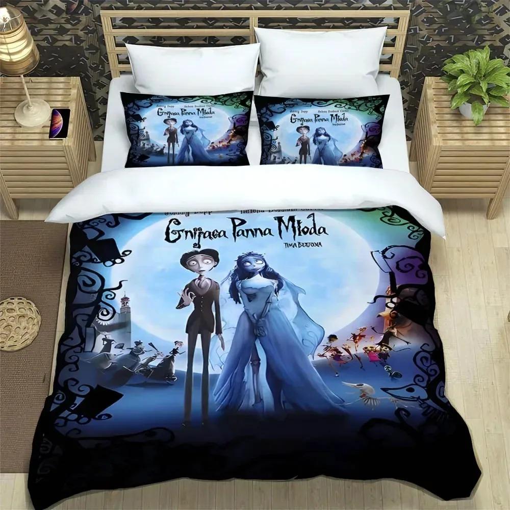 Corpse Bride Cartoon Bedding Sets Exquisite Bed Supplies Set Duvet Cover Bed Comforter Set Bedding Set Luxury Birthday Gift