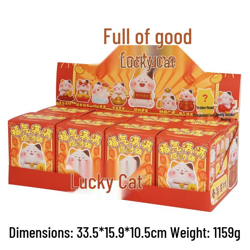 Blessings Beckoning Cat Blind Box: Wealth & Treasure Design Desktop Ornament Gift