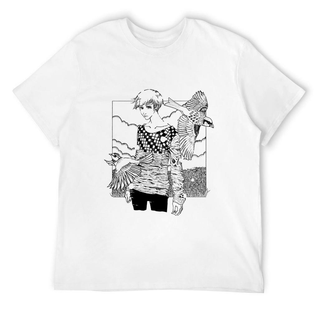 Blue T-Shirt cute tops vintage anime shirt korean fashion mens graphic t-shirts anime