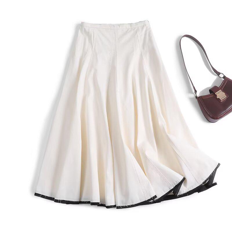 

Элегантная женская летняя миди-юбка А-силуэта в стиле пэчворк с необработанным краем Large