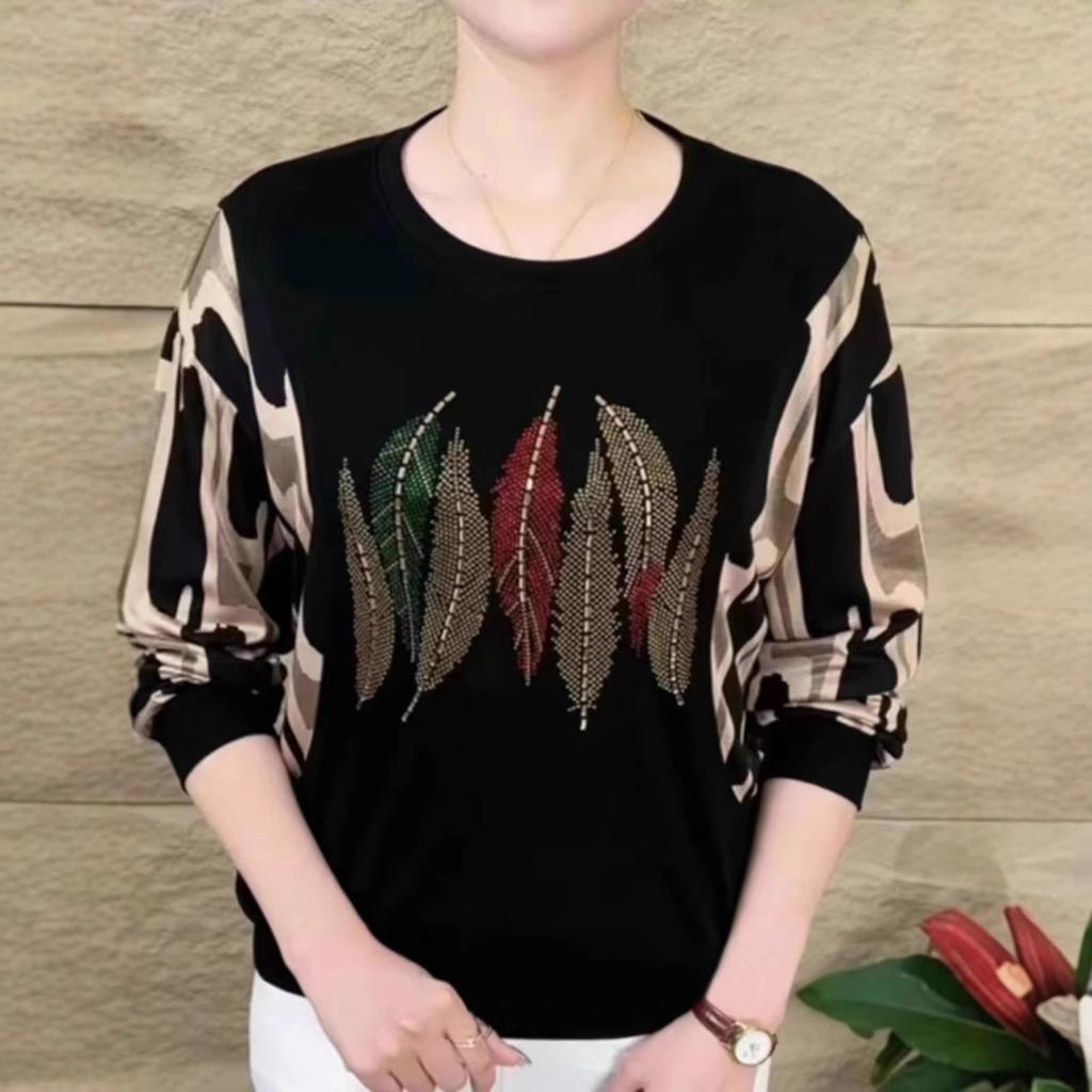 High-end Bottoming Shirt Women's New Long-sleeved T-shirt Large Size Round Neck Thin Clothing Fashion Bottoming Shirt