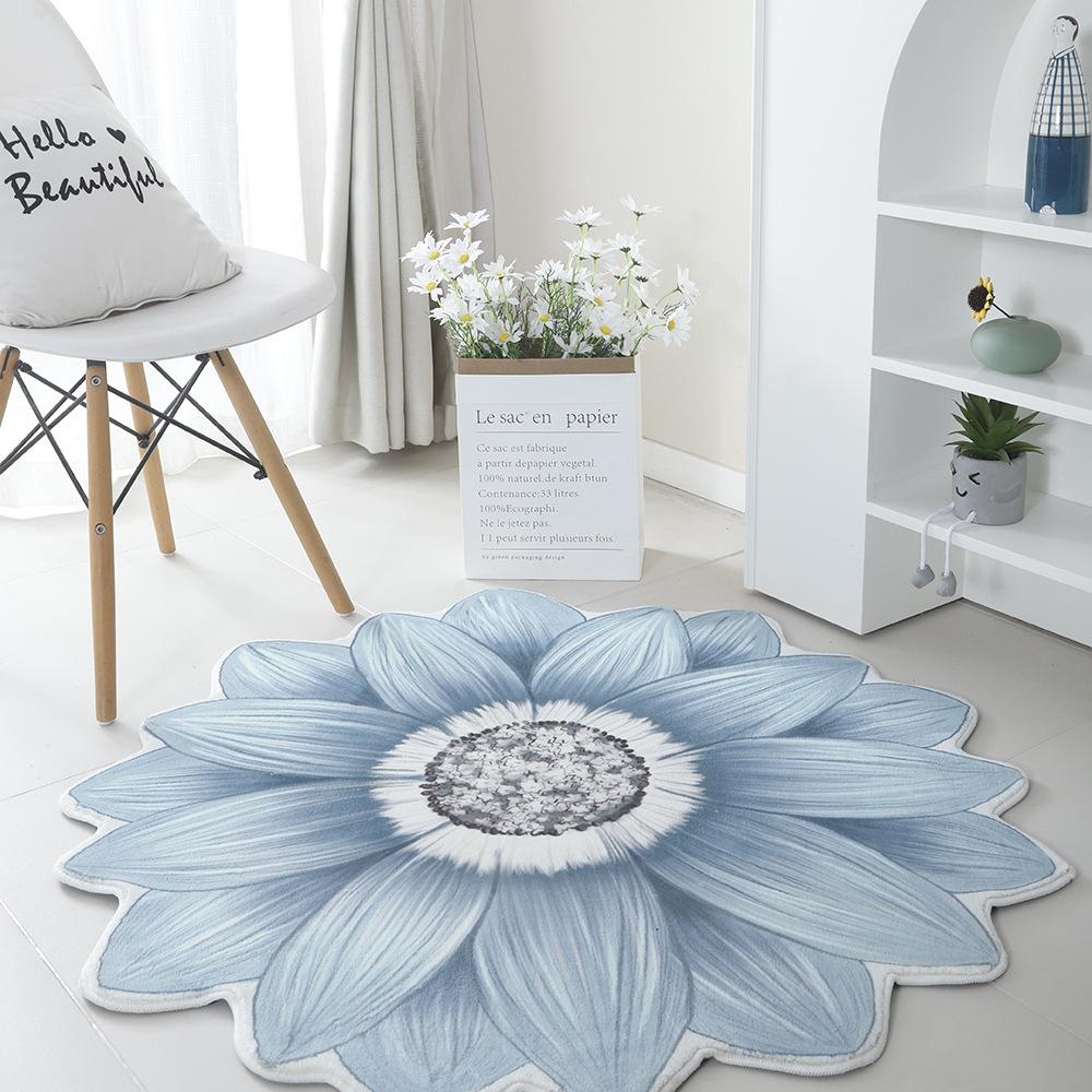 Household Special-shaped Flower Imitation Cashmere Carpet Living Room Floor Mat Bedroom Bedside Blanket