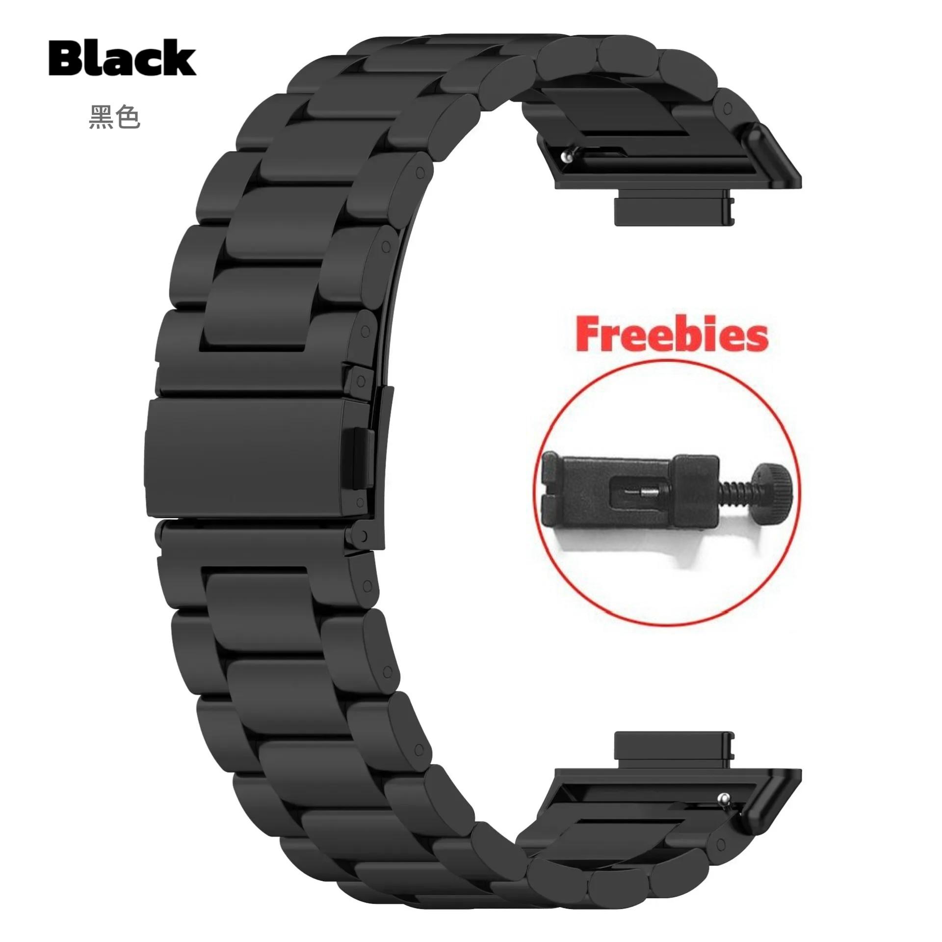 

Металлический ремешок для умных часов Huawei Watch Fit 3, браслет из нержавеющей стали, ремешок для Huawei Watch Fit 2 1, аксессуары Correa Huawei Watch Fit 2 чёрный