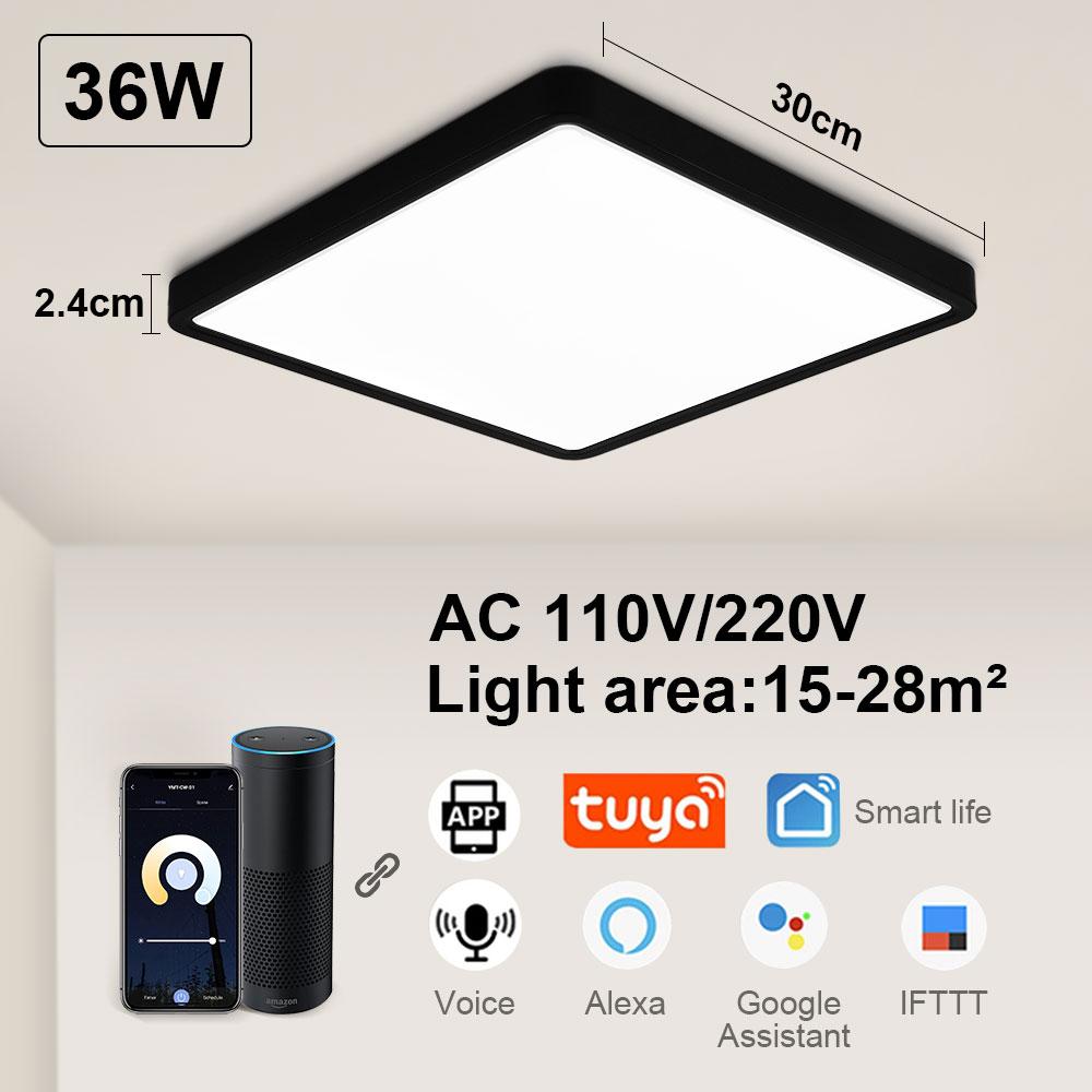 Smart LED Ceiling Lamp Tuya APP Remote Control  Voice Control Alexa Dimmable Lustre Light for Living Room Bedroom Lighting Luces