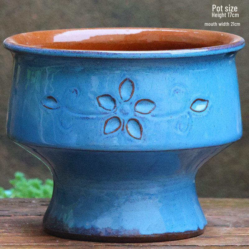 Nordic Style Handmade Wide Mouth Ceramic Flower Pot for Bougainvillea & Bird of Paradise