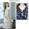 Elegant Floral Print Chiffon Dress Women's Spring Summer French Style V-neck Knee-length Fashionable Empire Waist Dresses