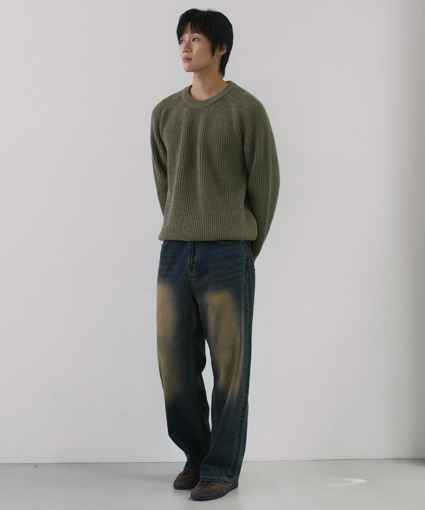 NODU Saddle Hazzi Essential Raglan Knit [Khaki]
