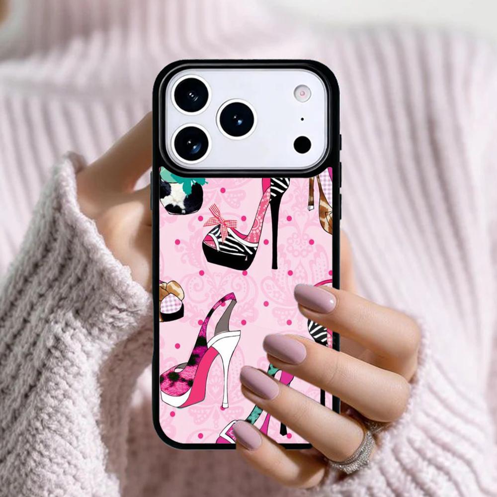 Fashion High Heels Girl Flower Phone Case For Apple iPhone 17 Air 16E 15 14 Plus 13 12 11 Pro Max Mini Funda Cover