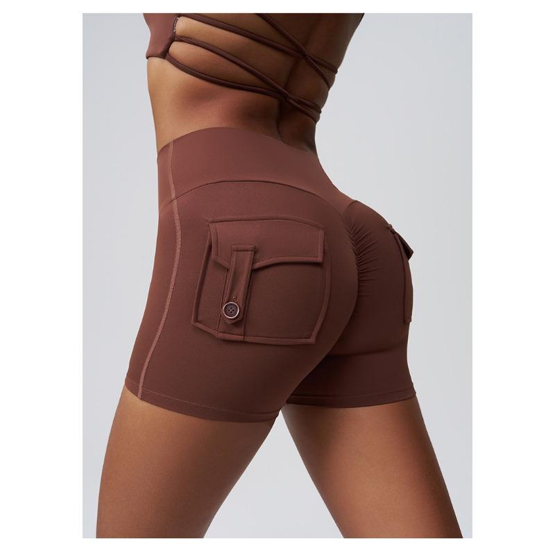 Women S Y2k Style High Waisted Butt Lifting Tight Yoga Shorts With Pockets