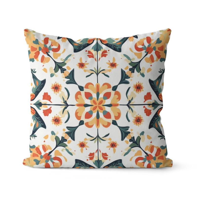 Home Decor Colorful Floral Pattern Throw Pillow Covers Pattern Cushion Cover Suitable For Sofa Bedroom Car Pillow Cover