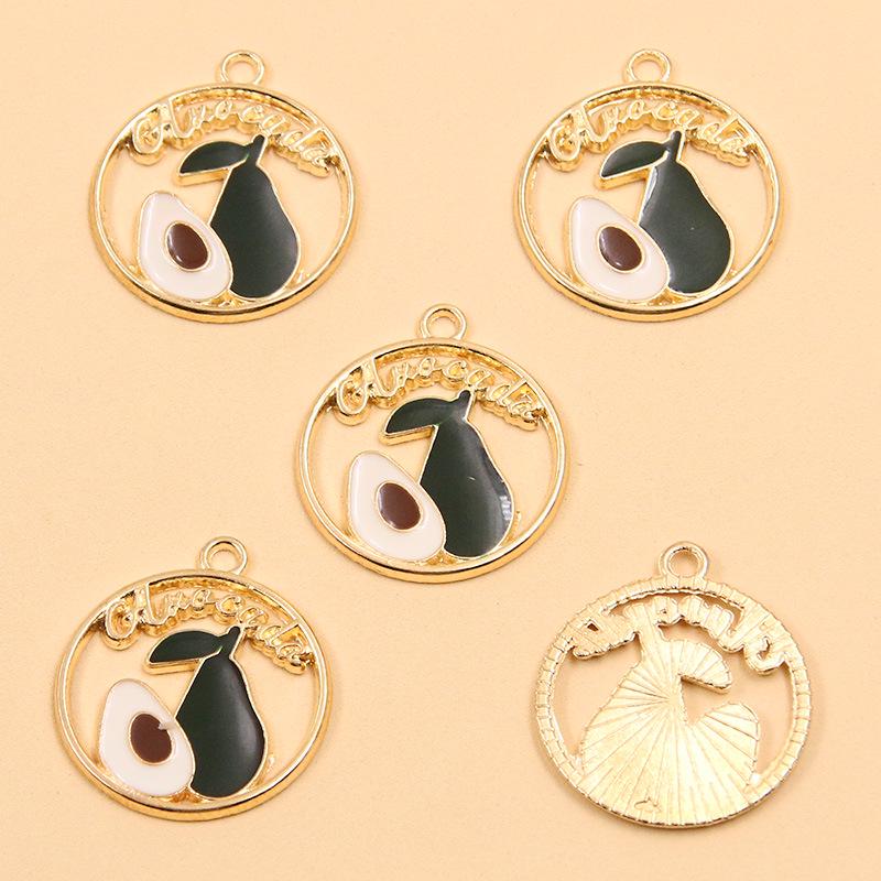 Fruit-Themed Enamel Pendant Charms: Strawberry, Cherry, Watermelon, Ring Alloy for Earrings & Necklaces 1 piece