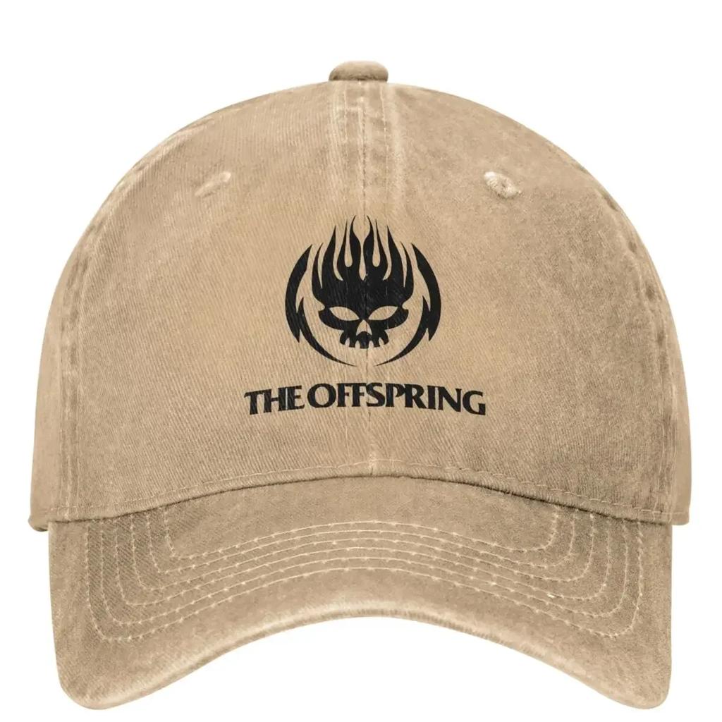 Punk The Offspring Black Logo Washed Baseball Cap Rock Music Band Trucker Dad Hat Unisex Adult Outdoor Sport SunProof Snapback Cap
