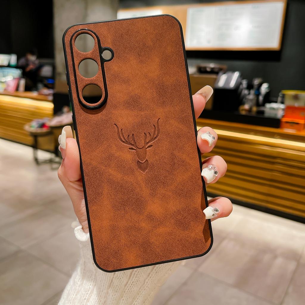 Luxury Deer Leather Case For Samsung Galaxy A12 A13 A14 A15 A16 A17 A23 A24 A25 A26 A34 A35 A36 A52 A53 A54 A55 A56 4G 5G Cover