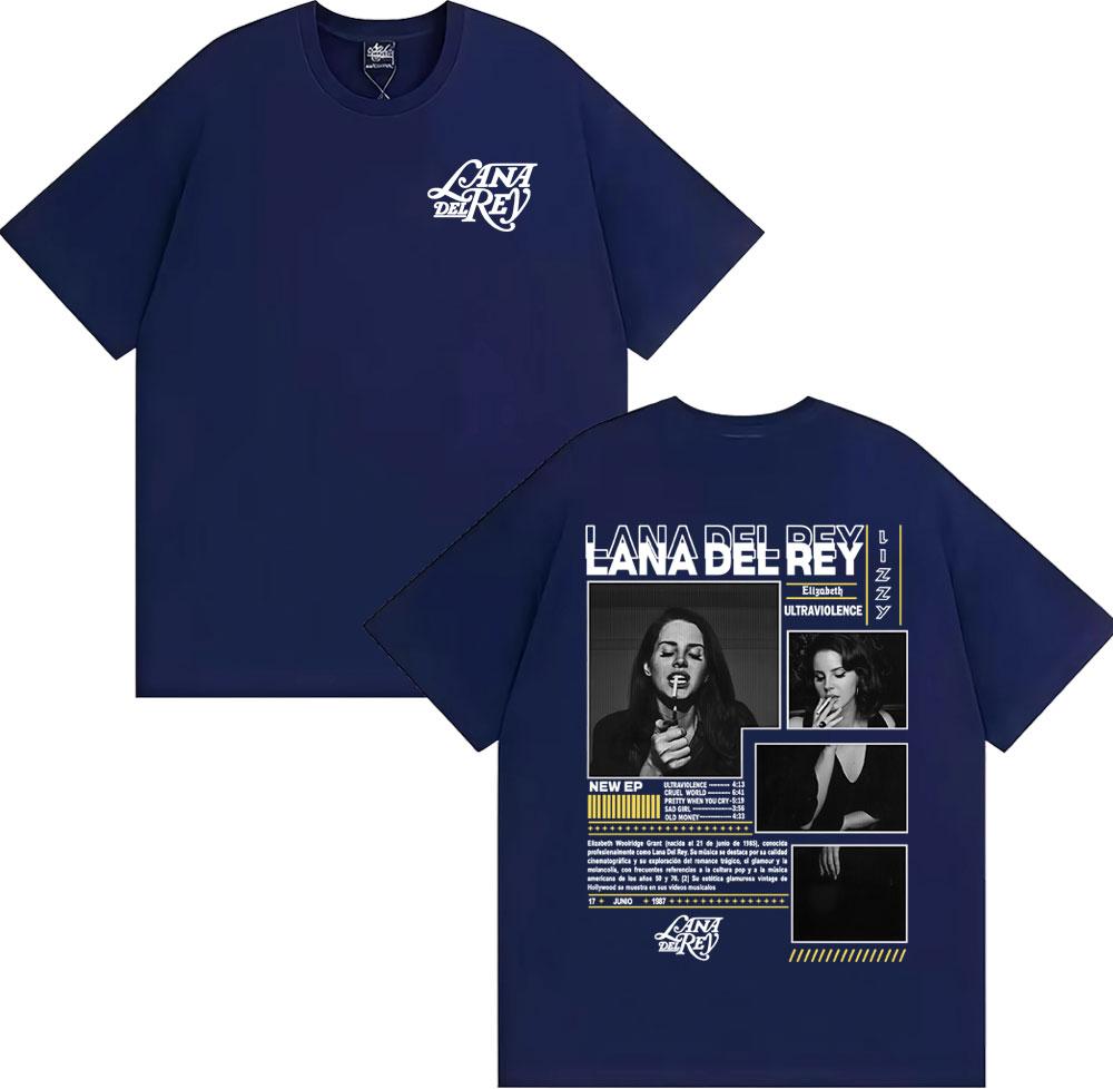 Lana Del Rey Ultraviolence Tour Album 2026 Merch Maglietta Estate Uomo Donna Cotone Lusso Retro Moda Maglietta Street Y2K