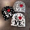 Pattern Love Letter Beanie Knitted Hat For Warm Winter Cap Breathable Fashion