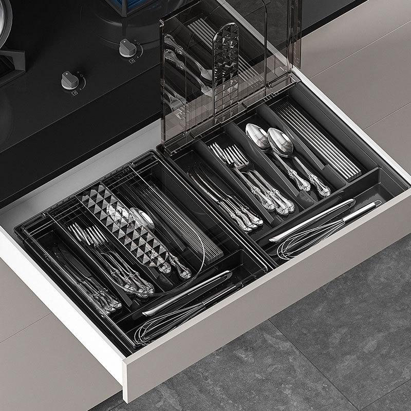 Cross-Border Kitchen Cutlery Set with Dustproof Storage Box and Drawer Divider