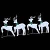 LED Reindeer Set 4 pcs Silver Fabric