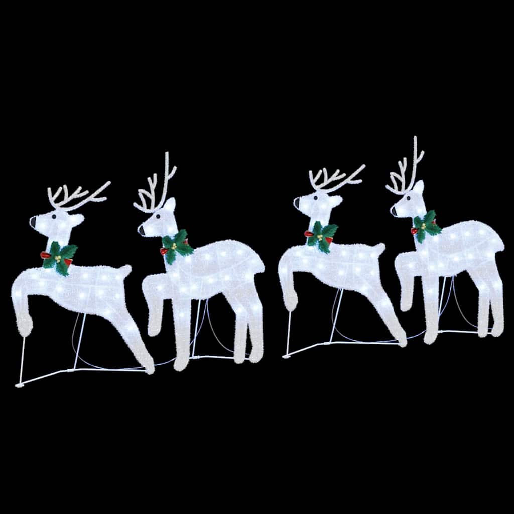 LED Reindeer Set 4 pcs Silver Fabric