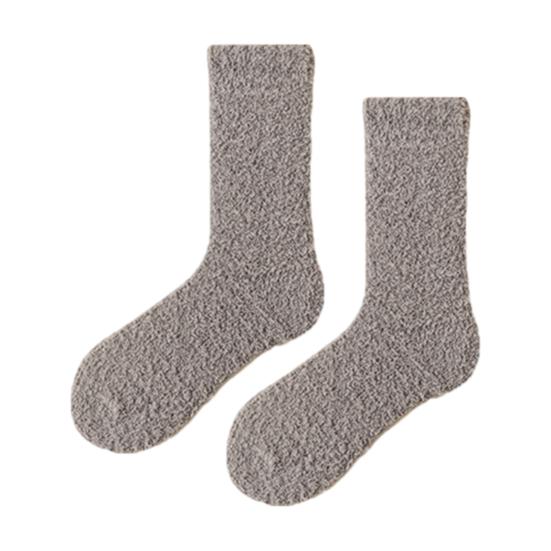 Mid Calf Warm Winter Socks Coral Fleece Crew for Women, Thickened Non-slip Socks, Fuzzy Anti Slip Home House Soft Plush Thermal Mittens Cold