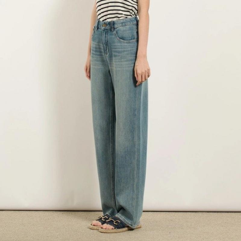 BCBG Fringe Detail Denim Pants Straight B5f7p356