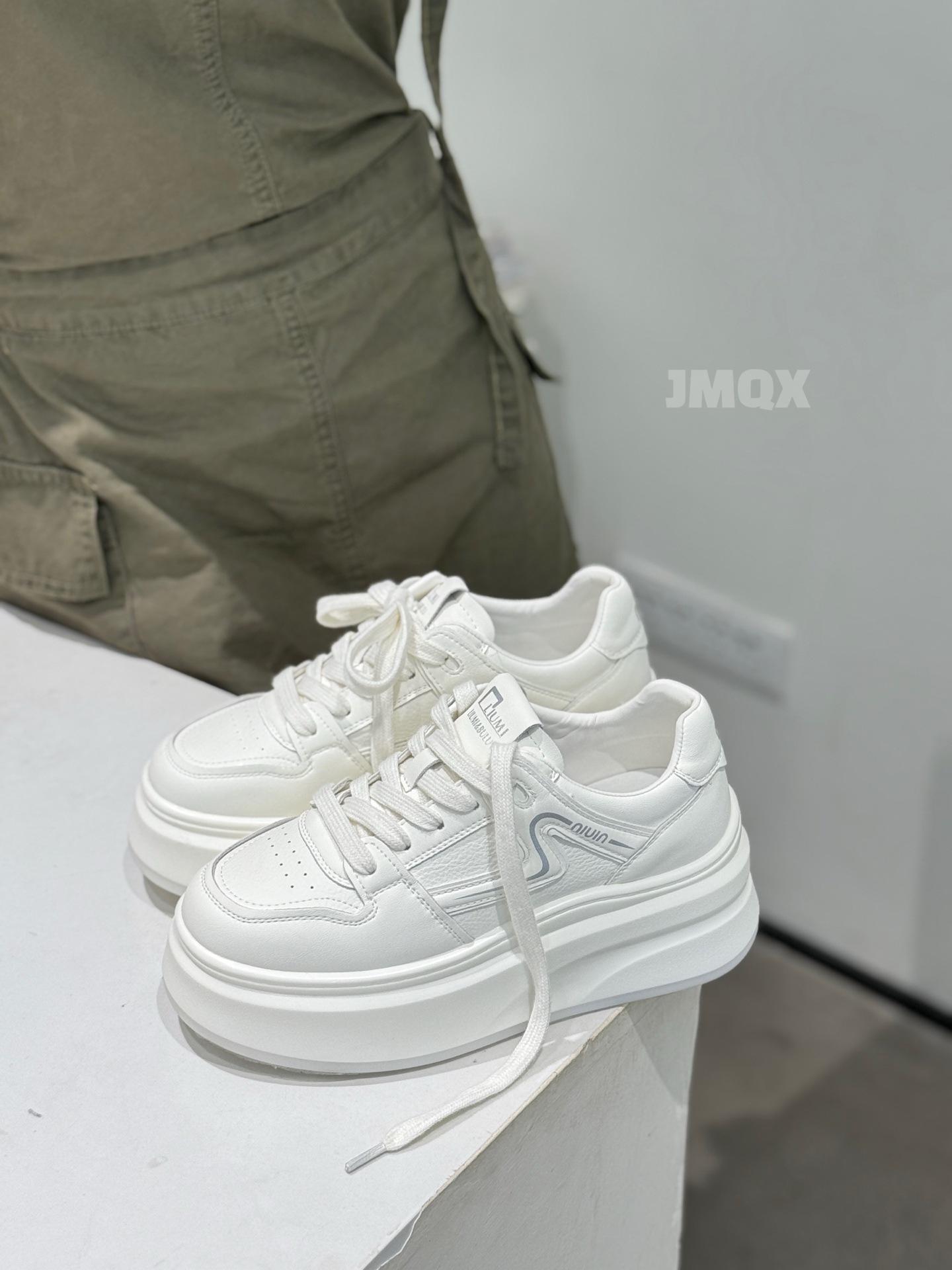 

Европейская кожа маленькие белые туфли женские осенние новая модная тенденция повседневная обувь маленький человек увеличение роста 6 см обувь на платформе-маффин 39 бежевый