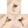 Miu Qi Retro Colorful Tassel Ball Keychain Handmade Faux Leather Accessories For Casual Bags