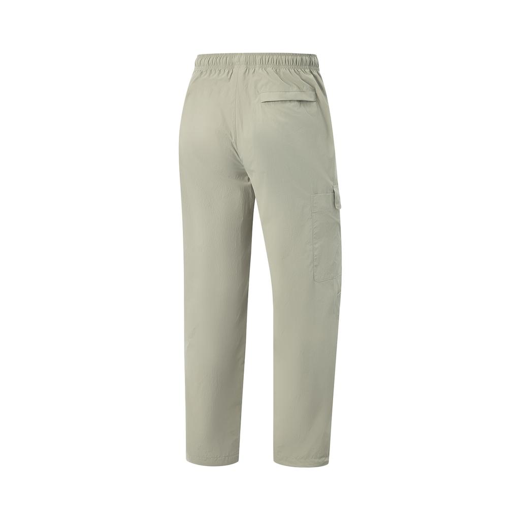 Li-Ning Basketball Series Anti-Five Casual Simple Solid Color Lace-Up Straight Leg Knitted Sports Pants Men Pants Stone-Gray AYKV755-1