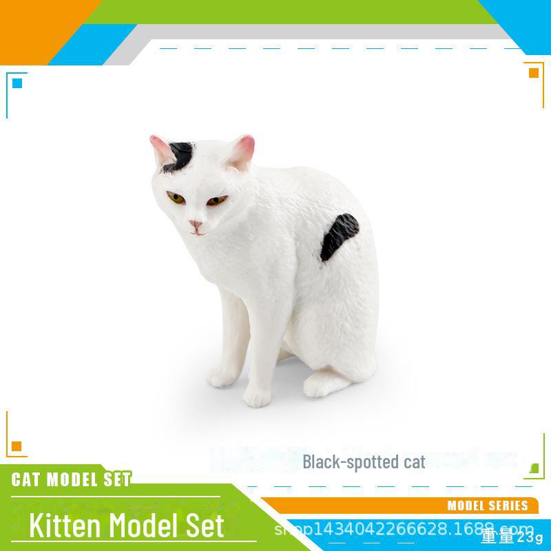 Seashell Cat Figurine: Realistic Kitten Toy Model