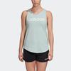 Adidas Letter Logo Printed Sports Tank Top Women Tops Green FM6360