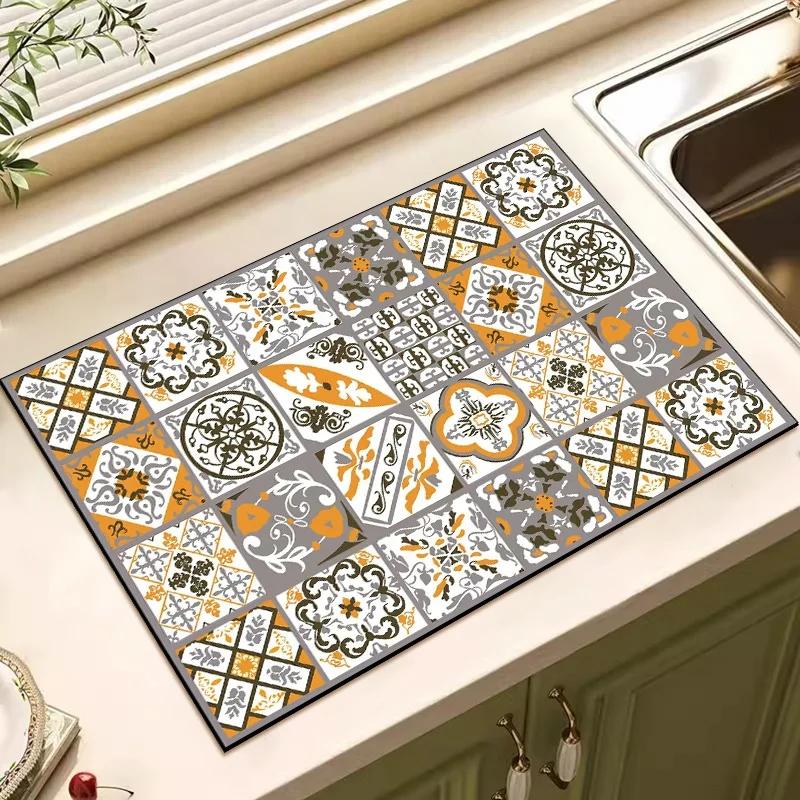 Bulaşık Kurutmak İçin Drenaj Pedi Dekorasyon Matı Mutfak İçin Emici Bulaşık Matı Emici Bulaşık Kurutma Matı Mutfak Halı Malzemeleri