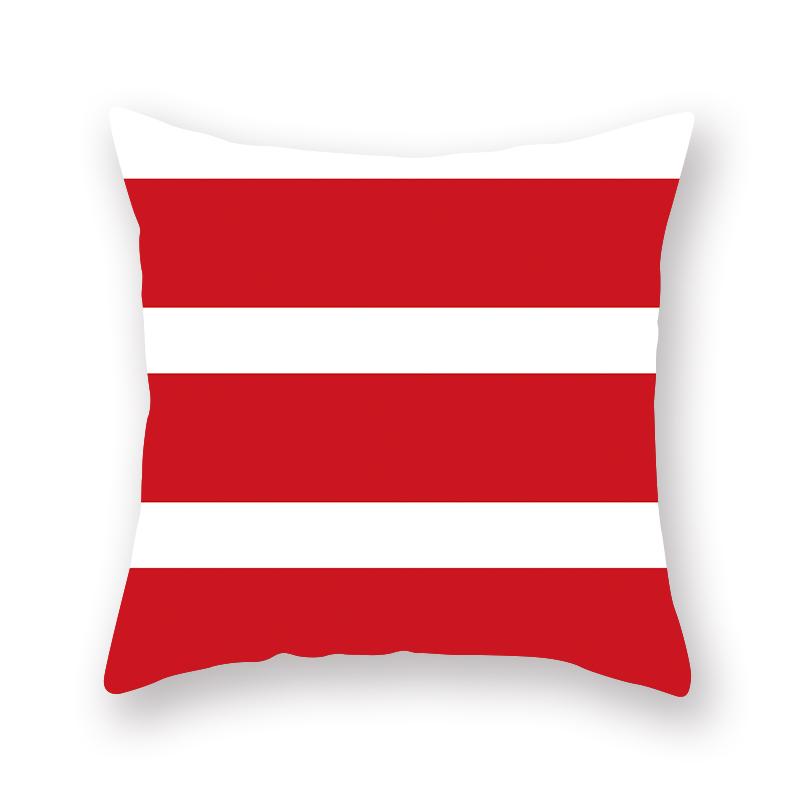 Simple Red Geometric Printing Pattern Cushion Cover Home Living Room Sofa Decoration Square Polyester Pillow