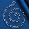 925 Sterling Silver Oval Simple Round Link Necklace Women Fashion Party Favor Wedding Jewelry Accessories