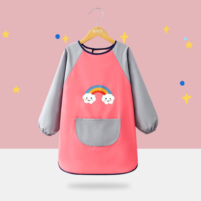 New Waterproof Apron Children's Eating Drawing Outerwear Dirt and Oil Resistant Apron for Boys and Girls Kawaii Kitchen Cover