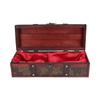Wood Wine Box European Retro Style Printed Pattern Alcohol Bottle Box for Wine Storage Gift Packaging